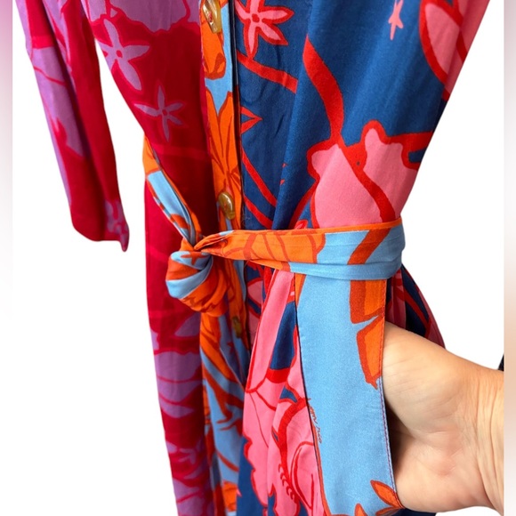 Farm Rio / Mixed Living Nature Chemise Maxi Dress / Boho Floral Dress - Picture 2 of 5